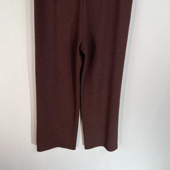 Marie Gray St John knits wide legged Pant Womens Size 4 brown stretch Made in US - Picture 6 of 9